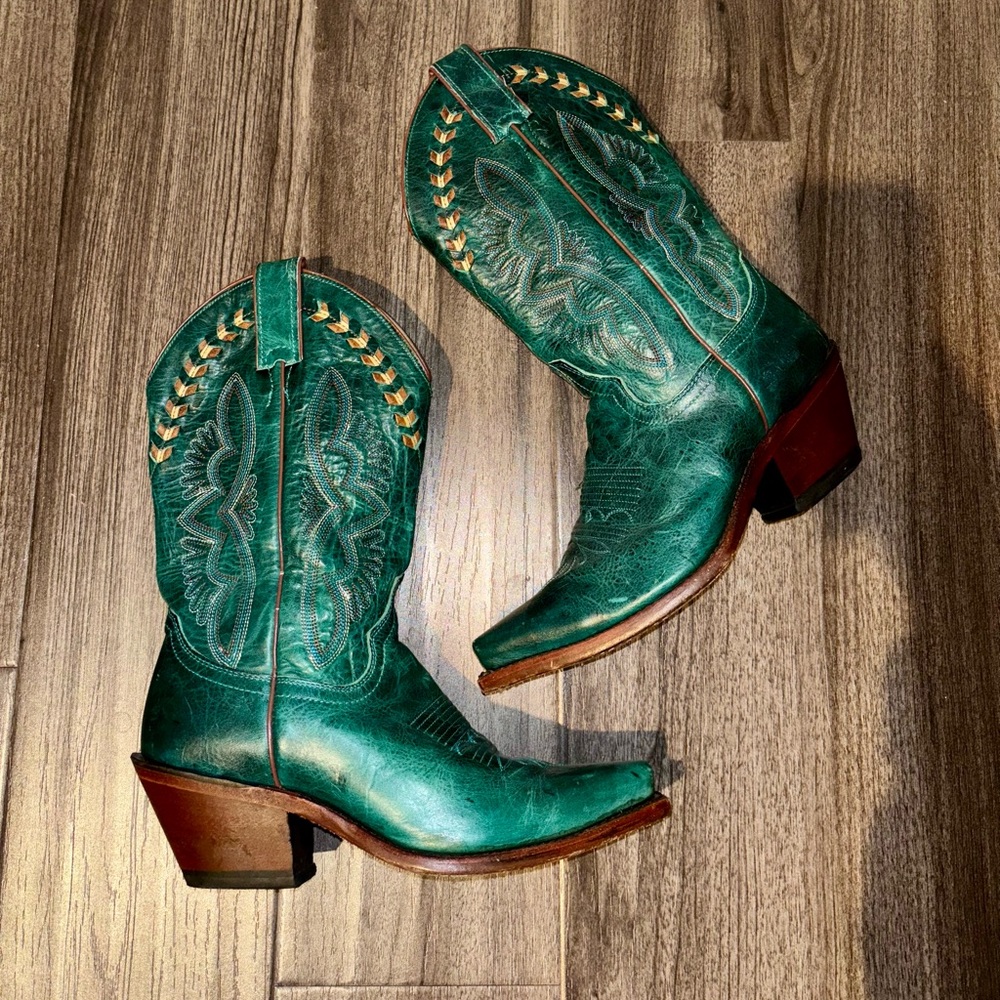 Justin Boots Green Western Women Shoes